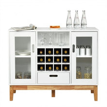 Load image into Gallery viewer, Wood Wine Storage Cabinet Sideboard Console Buffet Server-White
