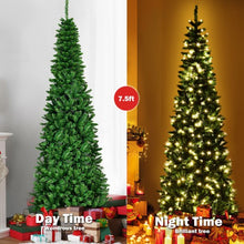 Load image into Gallery viewer, 6.5&#39; / 7.5&#39; Pre-Lit Hinged Artificial Pencil Christmas Tree-7.5 ft

