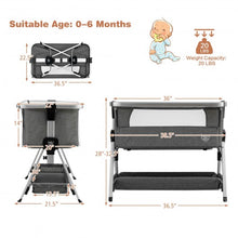 Load image into Gallery viewer, Baby Bed Side Crib Portable Adjustable Infant Travel Sleeper Bassinet-Dark Gray
