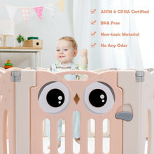 Load image into Gallery viewer, 16-Panel Baby Activity Center Play Yard with Lock Door -Pink
