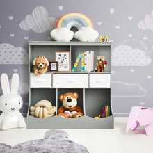 Load image into Gallery viewer, Freestanding Combo Cubby Bin Storage Organizer Unit W/3 Baskets-Gray
