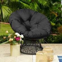 Load image into Gallery viewer, Rattan Papasan Chair Ergonomic 360-degree Swivel Soft Cushion Garden-Black
