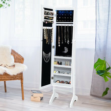 Load image into Gallery viewer, Freestanding Mirrored Jewelry Armoire Cabinet with Lights
