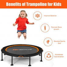 Load image into Gallery viewer, 47&quot; Folding Trampoline Fitness Exercise Rebound with Safety Pad Kids and Adults-Orange
