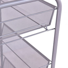 Load image into Gallery viewer, Black/Gray 4 Tier Storage Rack Trolley Cart-Gray
