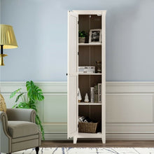 Load image into Gallery viewer, Linen Tower Bathroom Storage Cabinet Tall Slim Side Organizer with Shelf-White
