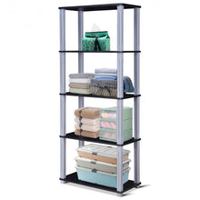 Load image into Gallery viewer, 5-Tier Multi-Functional Storage Shelves Rack Display Bookcase-Black
