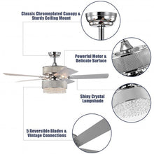 Load image into Gallery viewer, Modern Crystal Ceiling Chandelier Fan With Light Chrome Finished
