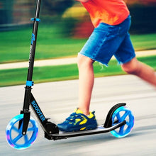 Load image into Gallery viewer, Portable Folding Sports Kick Scooter w/ LED Wheels-Blue

