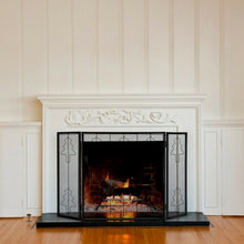 Load image into Gallery viewer, 3 Panel Folding Steel Fireplace Screen
