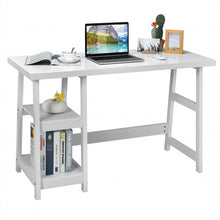 Load image into Gallery viewer, Trestle Computer Desk Home Office Workstation with Removable Shelves-White

