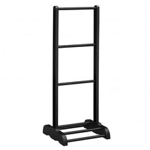 Load image into Gallery viewer, 3-Bar Acacia Wood Freestanding Bathroom Towel Rack  w/Bottom Storage Shelf-Black
