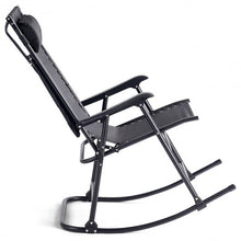 Load image into Gallery viewer, Zero Gravity Folding Rocking Chair Rocker Porch-Black
