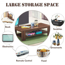 Load image into Gallery viewer, 47&quot; 2-Tier Rectangular Coffee Table with Storage Shelf-Walnut
