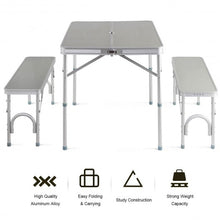 Load image into Gallery viewer, Aluminum Portable Folding Picnic Table with 2 Benches
