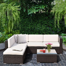Load image into Gallery viewer, 4 pcs Patio Rattan Cushioned Furniture Set

