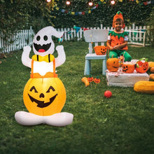 Load image into Gallery viewer, 4.5&#39; Halloween Inflatable Ghost in Pumpkin with Light
