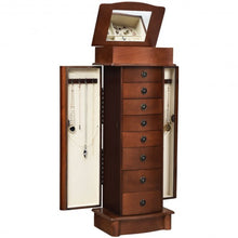 Load image into Gallery viewer, Wood Armoire Storage Chest Box Stand Jewelry Cabinet
