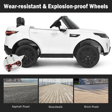 Load image into Gallery viewer, 12V Licensed 2-Seater Land Rover Kid Ride On Car -White
