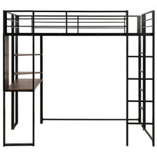 Load image into Gallery viewer, Twin Size Space-Saving Metal Loft Bunk Bed

