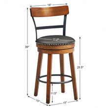 Load image into Gallery viewer, Set of 2 25.5" Swivel Counter Height Dining Chair
