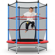 Load image into Gallery viewer, 55&quot; Youth Jumping Round Trampoline with Safety Pad Enclosure-Blue
