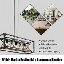 Load image into Gallery viewer, 5-Light Kitchen Island Pendant Light Wood Metal Chandelier
