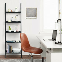 Load image into Gallery viewer, 5-Tier Wall-leaning Ladder Shelf  Display Rack for Plants and Books-Black
