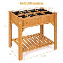 Load image into Gallery viewer, 8 Grids Wood Elevated Garden  Planter Box Kit with Liner &amp; Shelf
