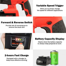 Load image into Gallery viewer, 3 Functions 20 V Cordless Electric Hammer Drill
