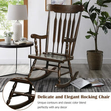 Load image into Gallery viewer, Solid Wood Porch Glossy Finish Rocking Chair-Coffee
