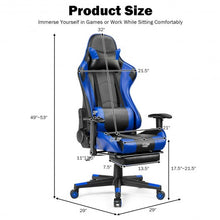 Load image into Gallery viewer, Massage Gaming Chair Reclining Racing Office Chair-Blue
