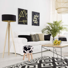 Load image into Gallery viewer, Cow Pattern Faux Fur Round Stool with 4 Wooden Legs
