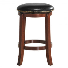 Load image into Gallery viewer, 24"Bistro Leather Padded  Backless Swivel Bar stool
