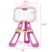 Load image into Gallery viewer, 4 in 1 Double Sided Magnetic Kids Art Easel-Pink
