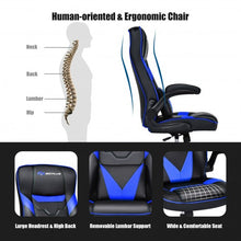 Load image into Gallery viewer, Rocking Gaming Chair Height Adjustable Swivel Racing Style Rocker -Blue

