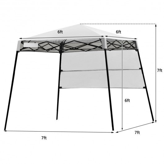 7 x 7 FT Sland Adjustable Portable Canopy Tent w/ Backpack-White