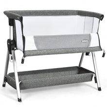 Load image into Gallery viewer, Adjustable Baby Bedside Crib with Large Storage-Dark Gray

