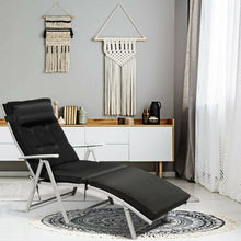 Load image into Gallery viewer, Outdoor Lightweight Folding Chaise Lounge Chair-Black
