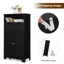 Load image into Gallery viewer, Bathroom Wooden Side Cabinet  with 2 Drawers and 2 Doors-Black
