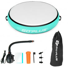 Load image into Gallery viewer, 40&quot; Inflatable Round Gymnastic Mat Tumbling Floor Mat with Electric Pump-Green
