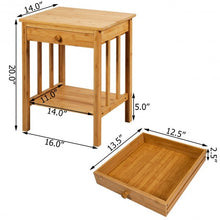Load image into Gallery viewer, Multipurpose Bamboo Nightstand End Table Storage Shelf
