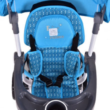 Load image into Gallery viewer, 4-in-1 Detachable Baby Stroller Tricycle with Round Canopy -Blue
