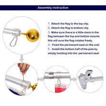 Load image into Gallery viewer, 5/6 Ft Telescoping Flagpole Spinning Wall Mount USA Flag Kit-5&#39;
