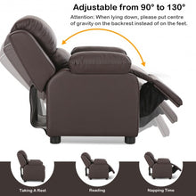 Load image into Gallery viewer, Deluxe Kids Armchair Recliner Headrest Sofa w/ Storage Arms-Brown

