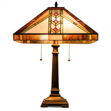 Load image into Gallery viewer, Tiffany-Style 2-Light Table Lamp w/ 16" Glass Lampshade
