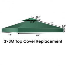 Load image into Gallery viewer, 10&#39; x 10&#39;  2-Tier 3 Colors Patio Canopy Top Replacement Cover-Green
