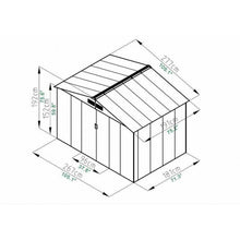 Load image into Gallery viewer, 9&#39; x 6&#39; Outdoor Storage Shed Tool House Sliding Door Steel-Gray
