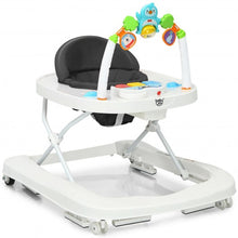 Load image into Gallery viewer, 2-in-1 Foldable Baby Walker with Adjustable Heights-Black
