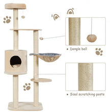 Load image into Gallery viewer, 56.5&quot; Multi-Level Cat Tree Kitten Climbing Tower-Beige
